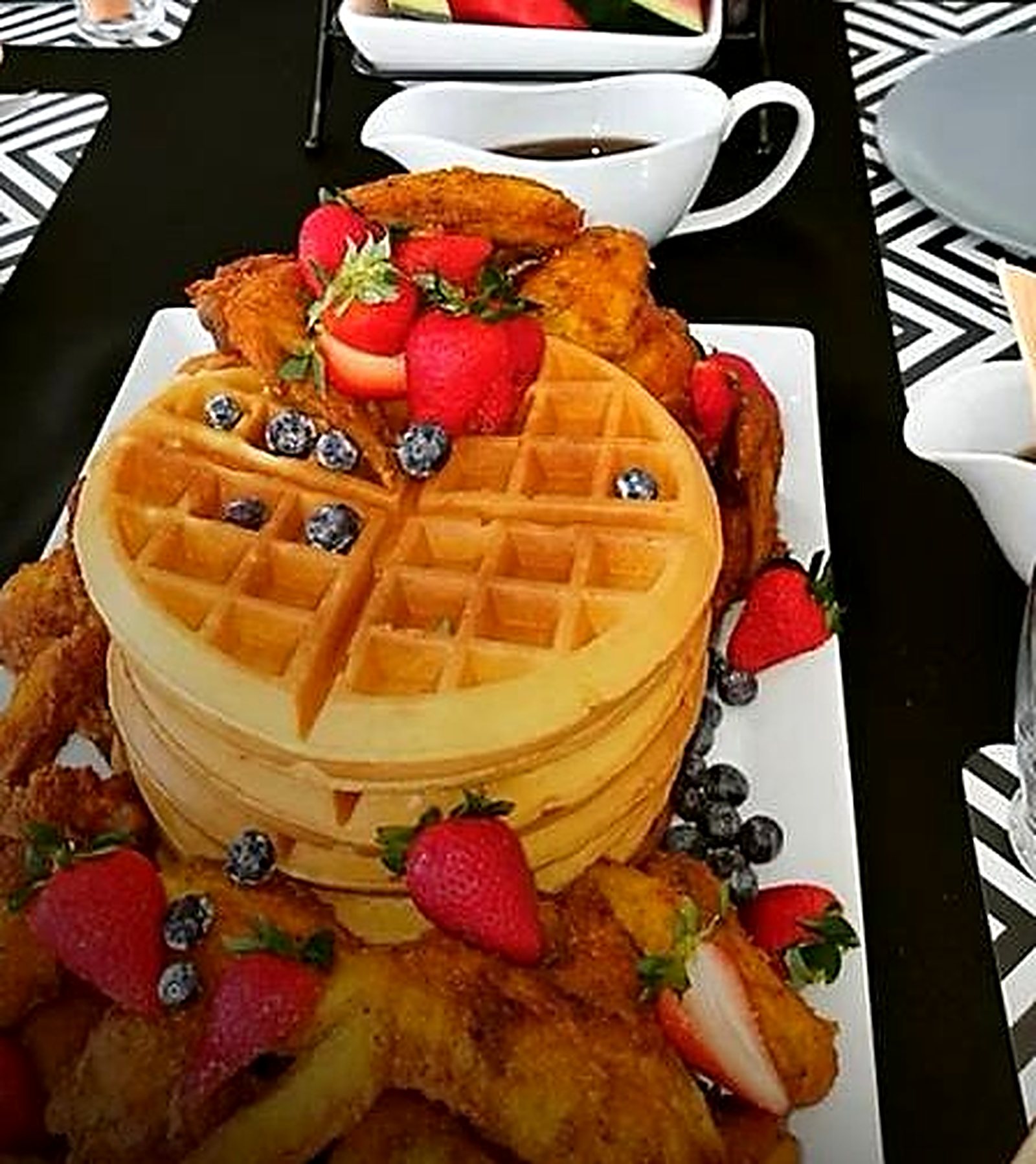 Chicken & waffle tower